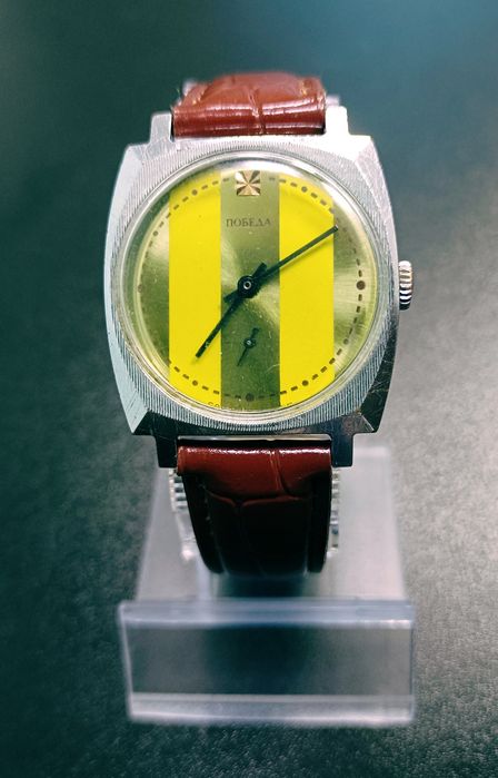 Винтажные наручные часы «Победа», произведённые в СССР.