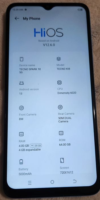 Telefon Tecno Spark 5G ca nou