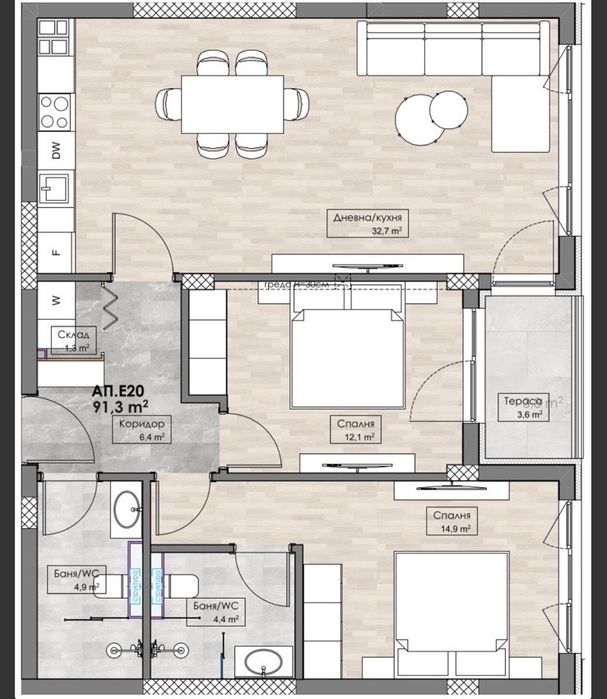 Продава се Тристаен апартамент в Пловдив, Кършияка - 107 кв.м за 1401 €/кв.м - Снимка #9