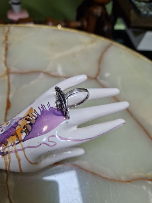 Красив антикварен сребърен пръстен проба 950