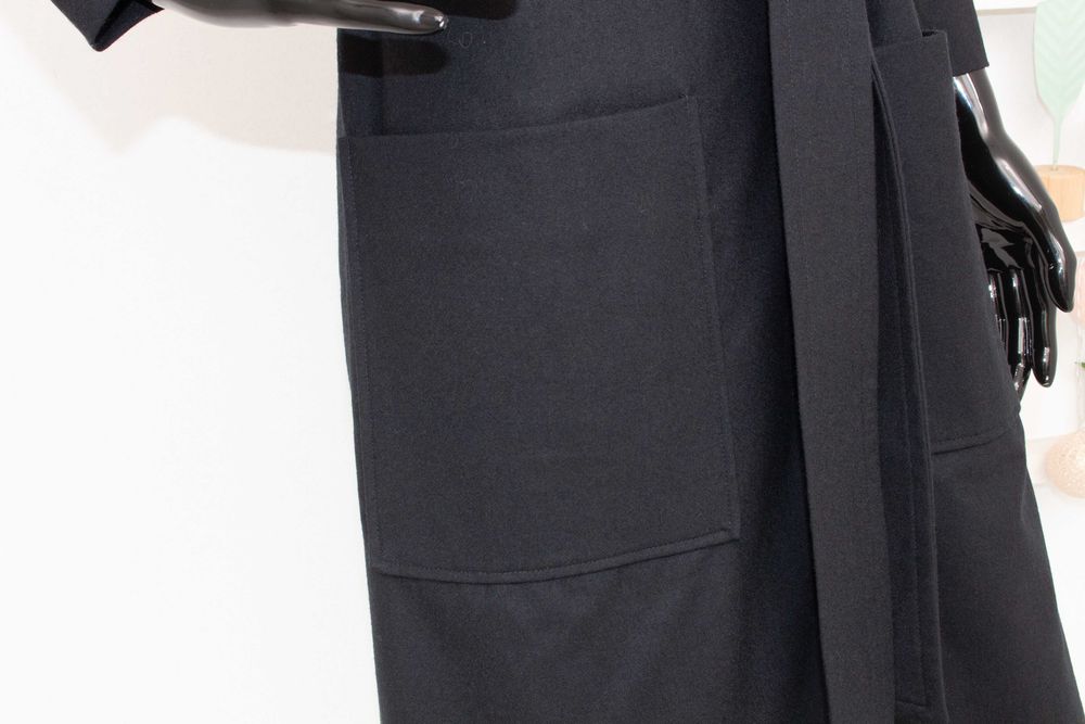 Cos оригинално дамско вълнено преходно палто с колан черно 36 S