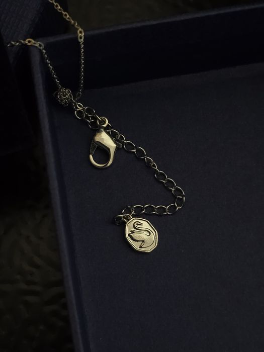 Lantisor Swarovski argintiu inima roz