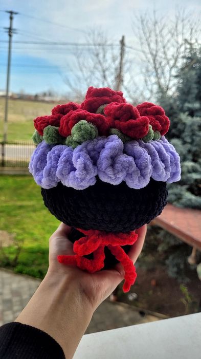 Buchet de trandafiri croșetat