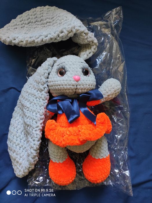 Зайка вязанный 150