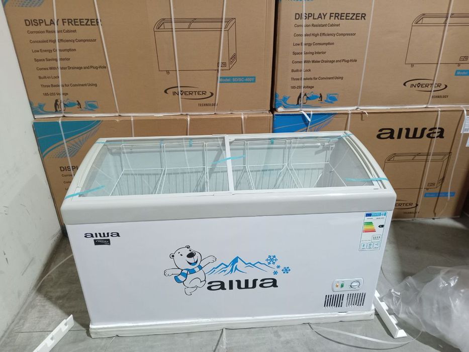 Морозильный ларь-витрина AIWA 400 y (400 л)  Изогнутое Стекло и Супер