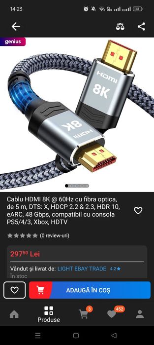 Cablu HDMI 8K cu fibra optica