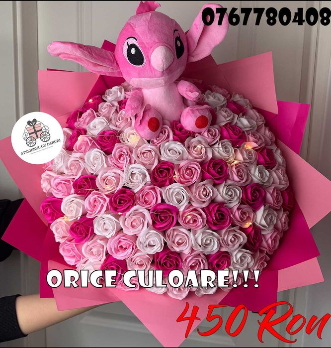 Buchet de flori cu stitch