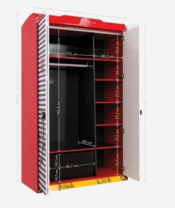 Детски Трикрилен гардероб Champion Racer