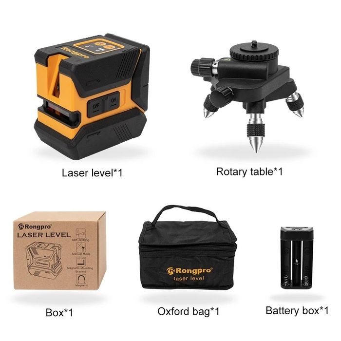 RONGPRO® Лазерный уровень 2-ух линейный с магнитным креплением