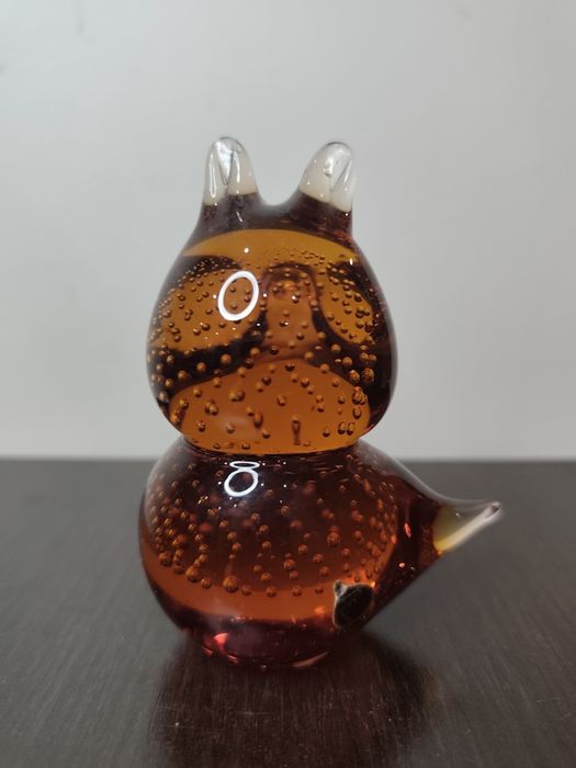 Декоративна стъклена фигурка коте – арт стъкло, Murano style