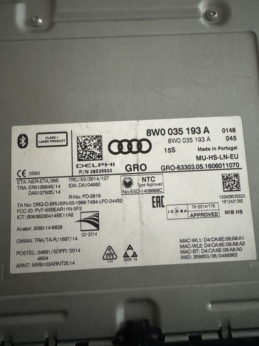 Actualizare harti 2026-2027 unitati MHS2 Delphi MIB2 Audi A3 A4 A5 Q2 Q5