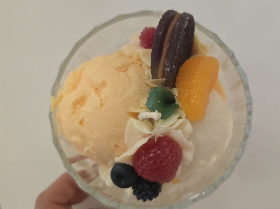 Свещ "Мелба с плодове и бисквитка"