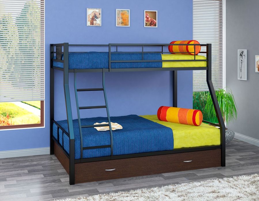 Двухъярусная кровать, Металлическая Евро стиле, Лофт Темир Кровать,