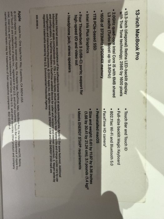 Macbook pro i5 16/1Tb