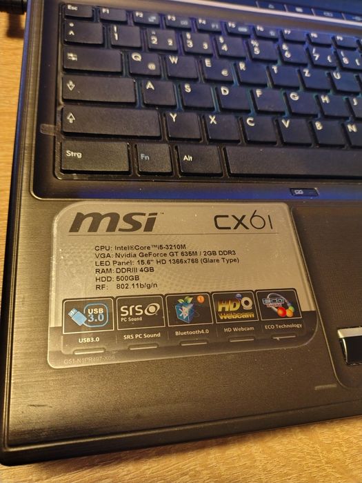 Laptop MSI gaming i5