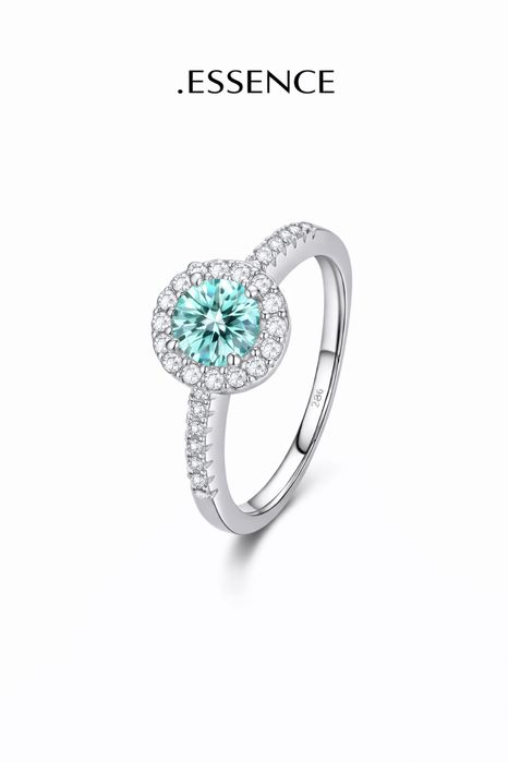 .ESSENCE Aqua Halo Silver Ring