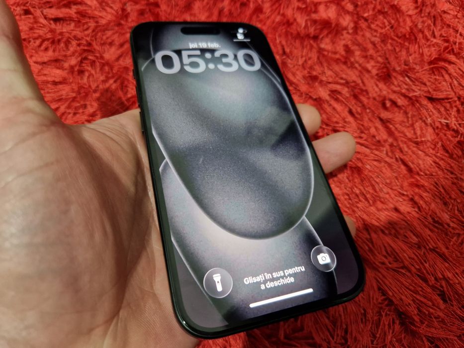 -Iphone 15, ca Nou, 128Gb, 8Ram, Black Titanium, stare perfecta, irepr