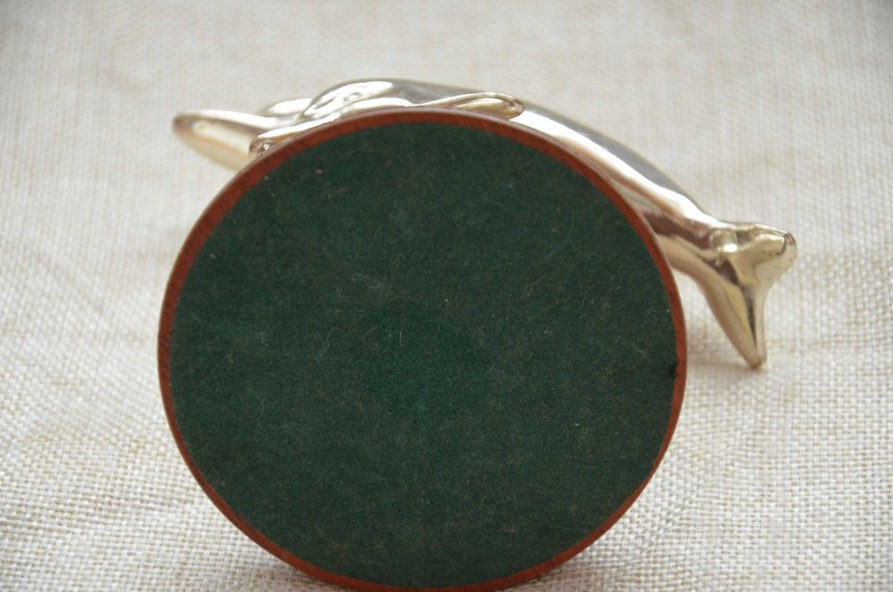 Statueta delfini placata cu argint marcaje / Sculptura delfini marcat