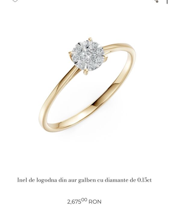 Inel de logodna TEILOR aur galben diamante 0.15ct M52