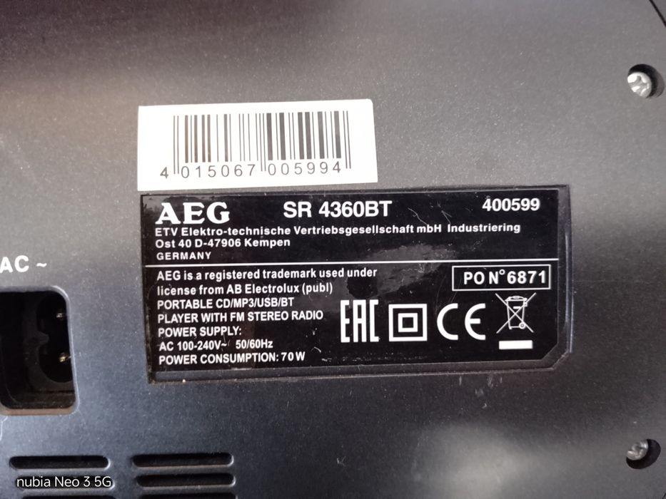 Combina Boombox AEG