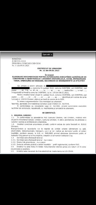 Casa  Individula in Chinteni