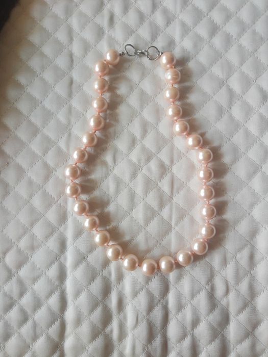 Колие  дамско от розови перли,уникално