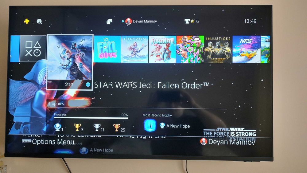 Playstation 4 PRO с два контролера и една игра