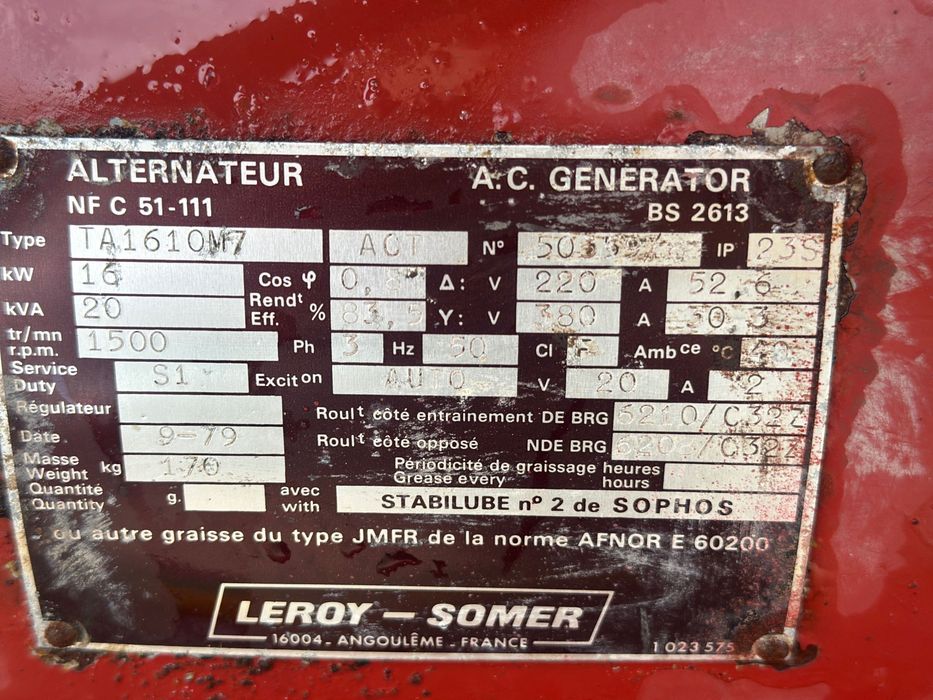 Generator de curent pe cardan 20 kva
