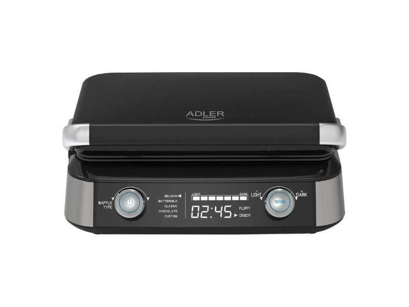 Гофретник с 5 Програми и LCD Дисплей Adler AD 3084 - 1600W, Черен