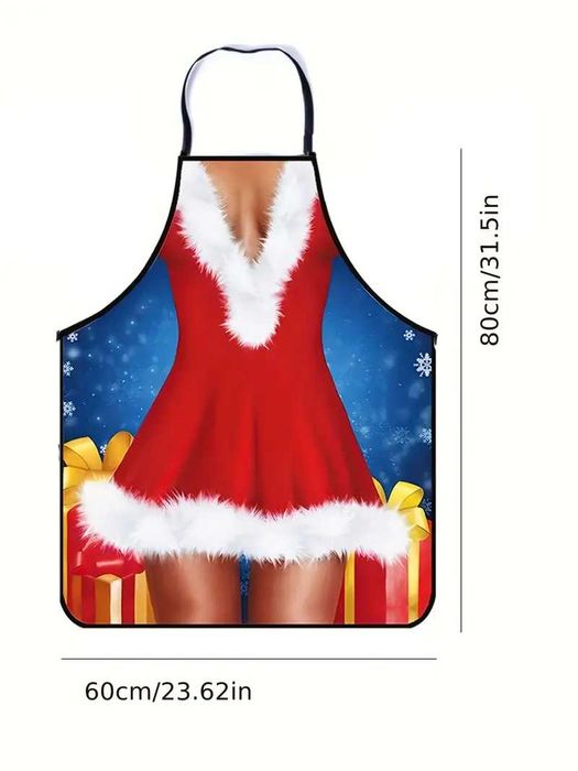 Нова коледна забавна престилка Снежанка и Дядо Коледа