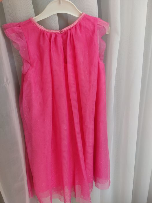 Rochiță H&M stare foarte bună 122 6-7 ani roz fluo