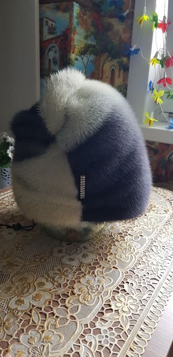 Продам норковую шапку голубо-серая. Обмен.