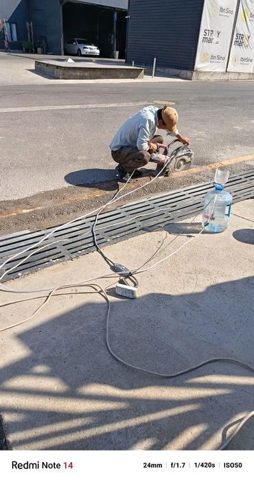 Beton kesish . Transhiya kavlash kabel tashlash