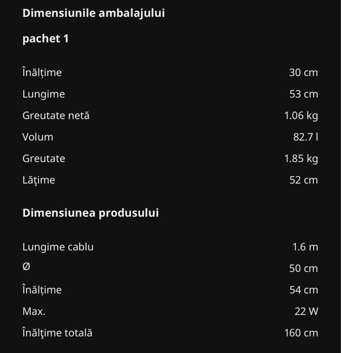 Lustra bambus IKEA Sinnerlig 50cm