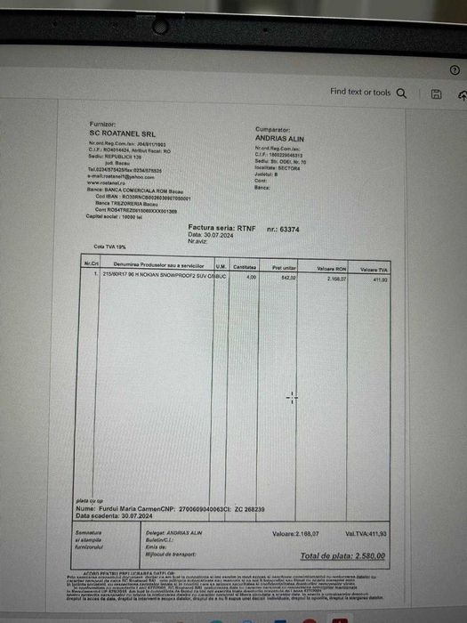 De vânzare – Set 4 anvelope iarnă