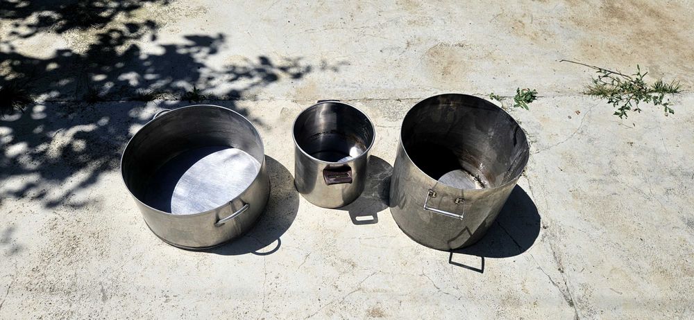 Set 3 vase (oale/cazane) inox