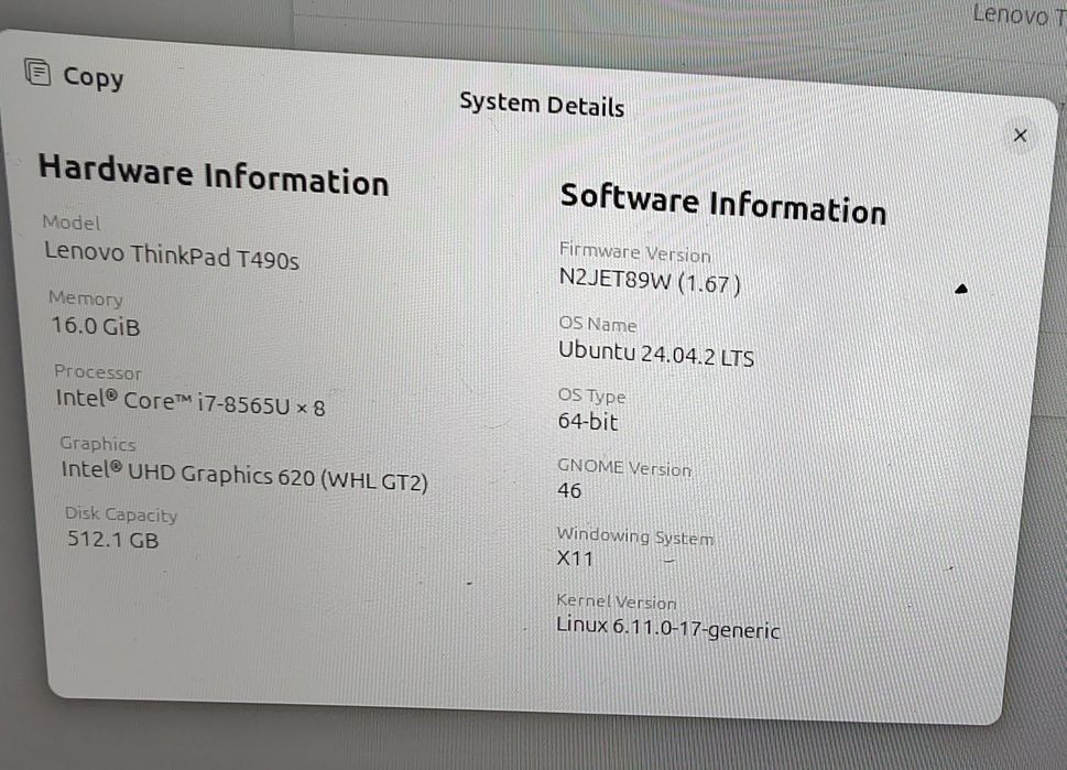 Lenovo Thinkpad T490S