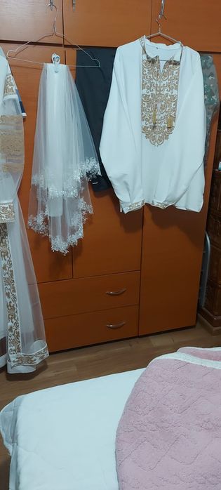 Rochie mireasă cu cămașa mire+ pantofi