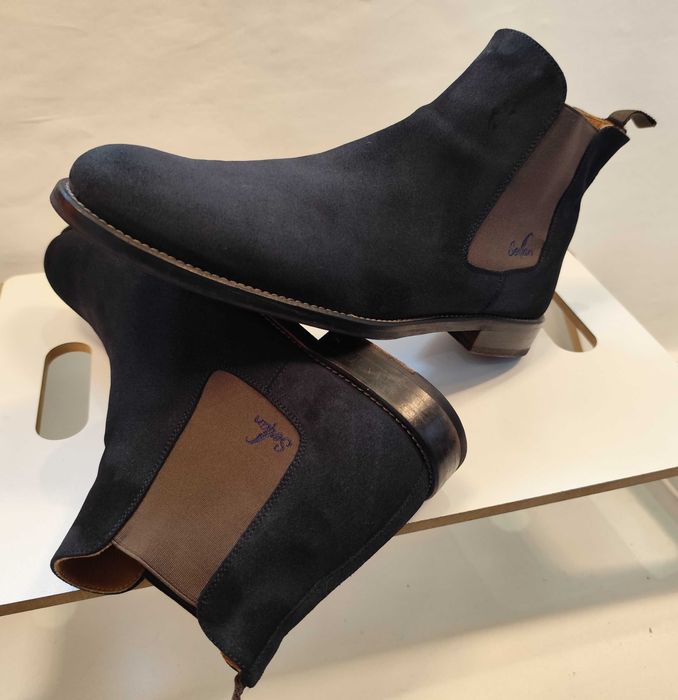 Ghete chelsea 41 lucrate manual Serfan piele naturala moale navy