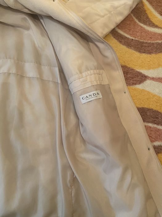 Голямо дамско бяло/бежово Зимно яке 2ХL