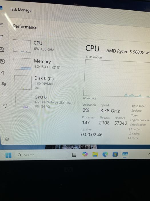 Pc Gaming, RGB , Ryzen 5600, GTX 1660 Ti , 16gb ram, ssd