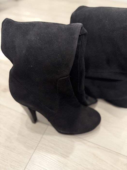 Сапоги ботфорты натуральная замша