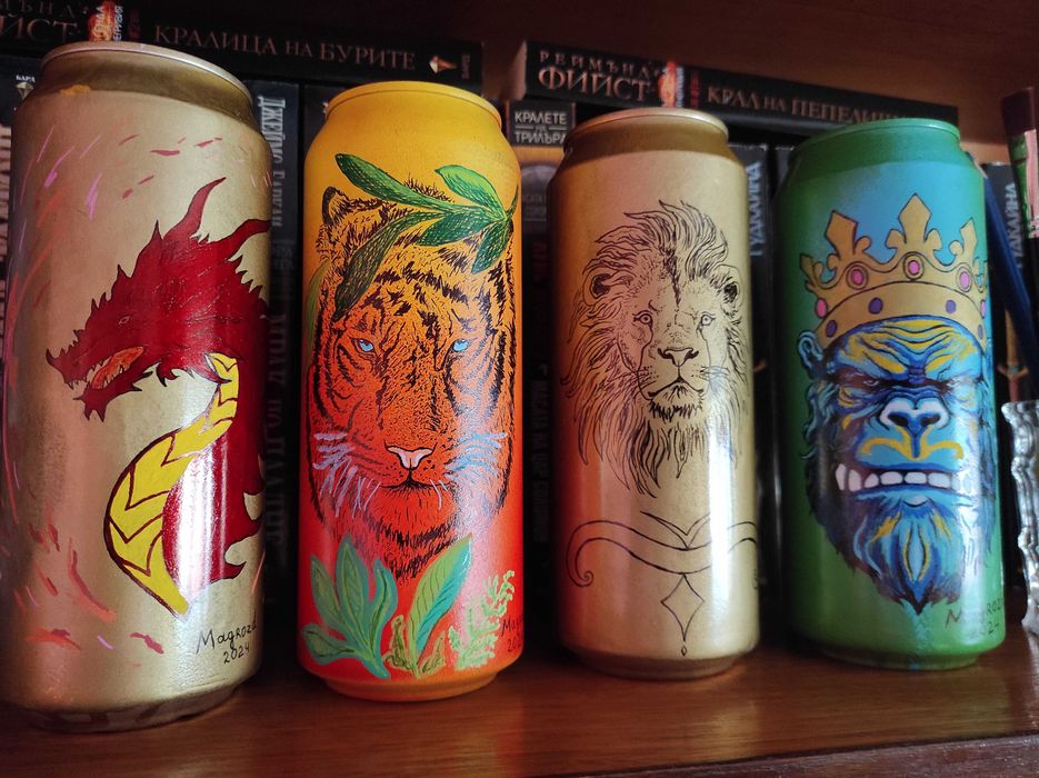 Топ Подарък -Ръчно Рисувани Бирени Кенчета