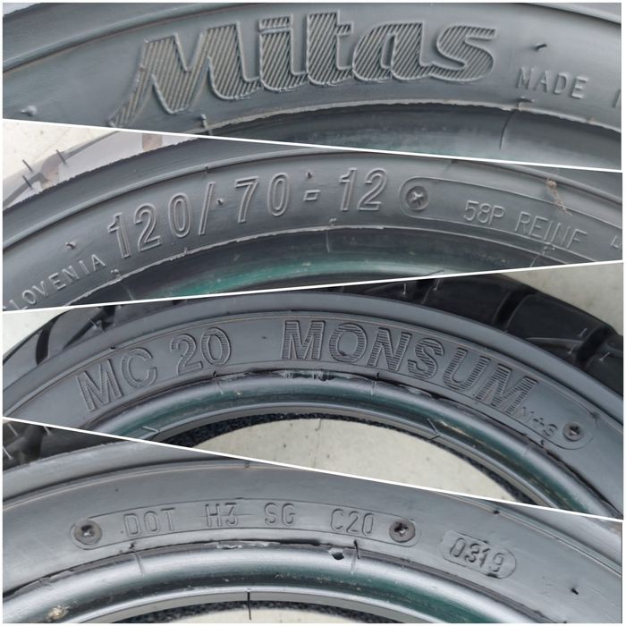 O bucată 120/70 R12 vară - una Michelin Mitas Pirelli