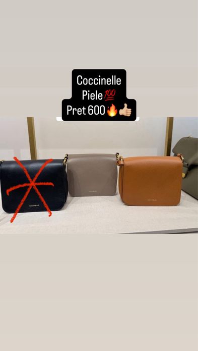Genti Furla sau posete Coccinelle, noi, originale, piele, din Italia