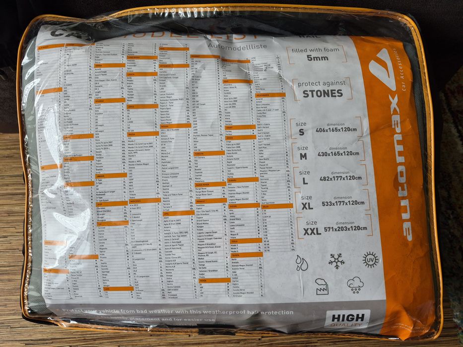 Husă auto Antigrindină