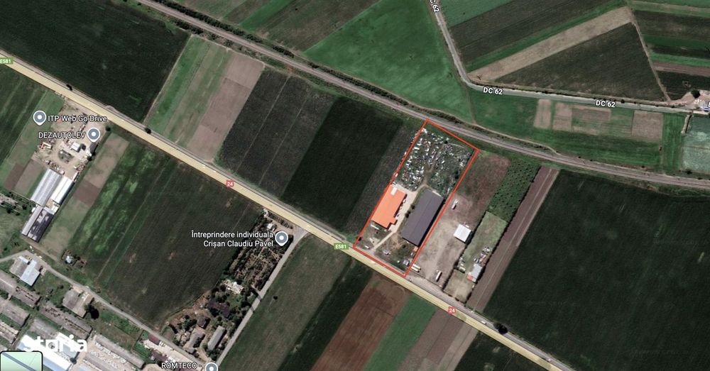 Hale 4600mp si teren 20000mp la E581 Tecuci - Focsani