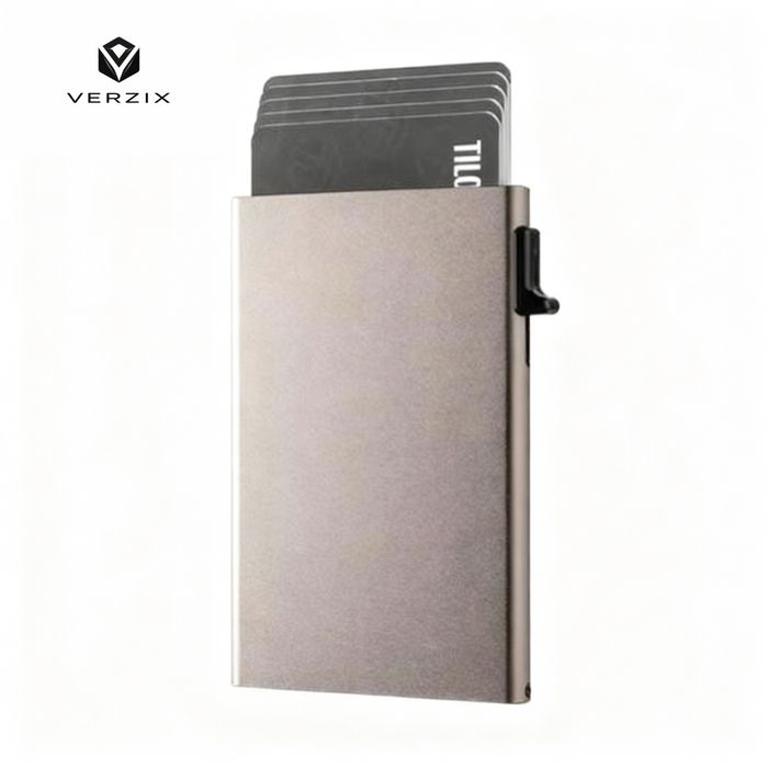 Sleek Aluminum Pop-Up Card Holder