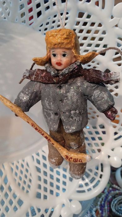 Ватные ёлочные игрушки, ручная работа