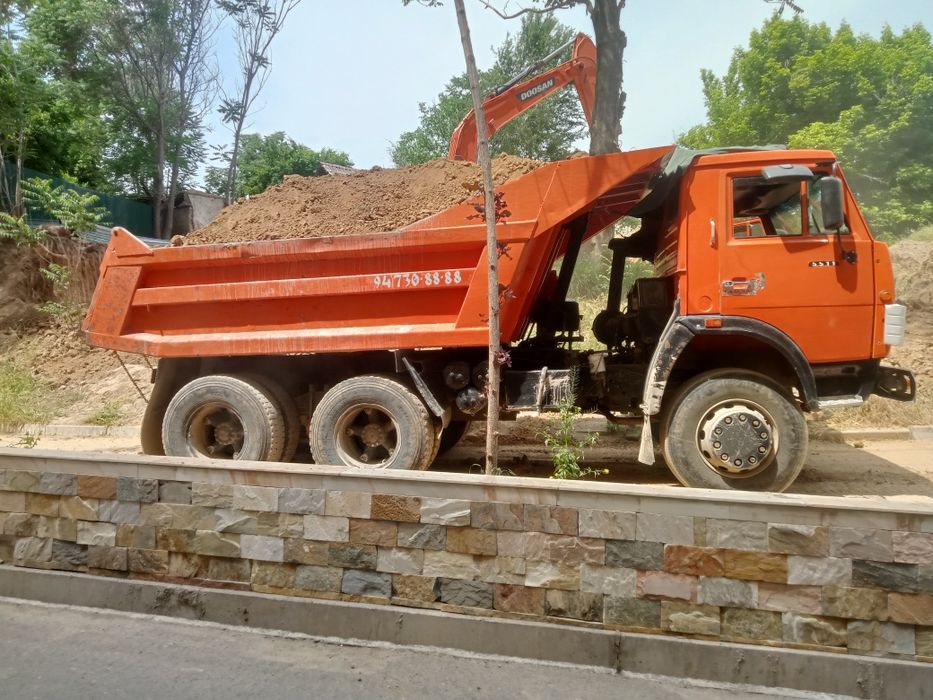 Kamaz dastavka Klenes sheben Chinoz qum gʻisht tokent shahar viloyat